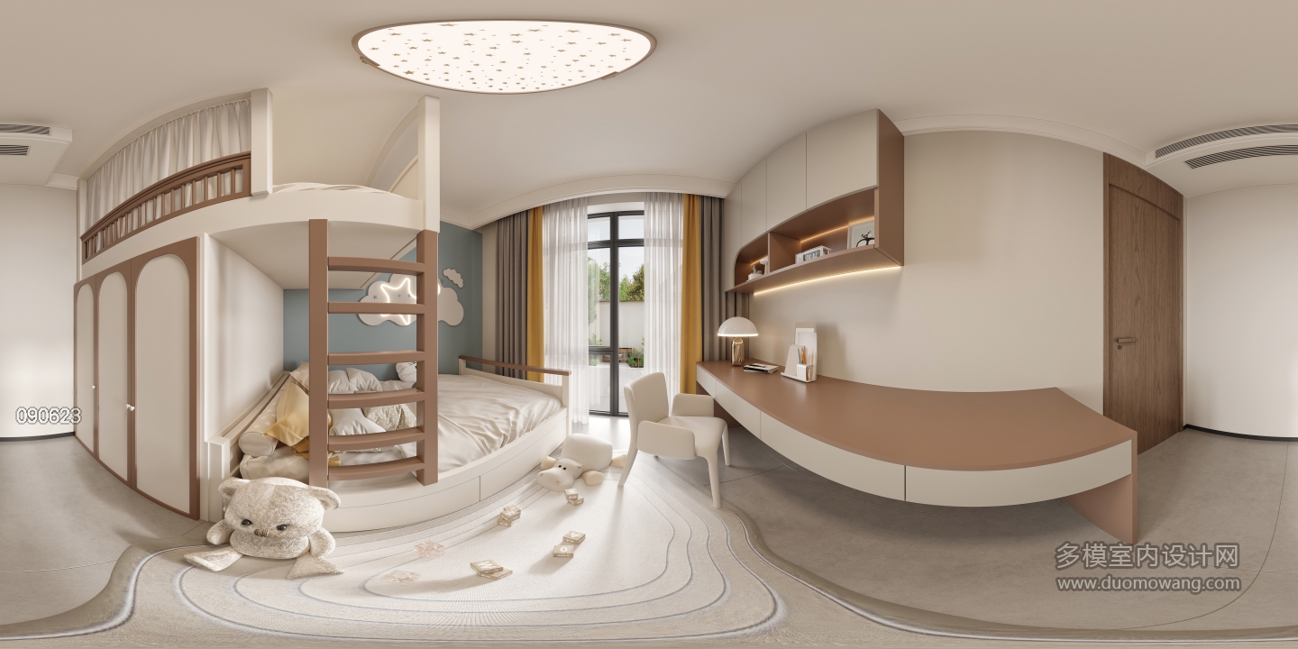 现代大女孩房全景