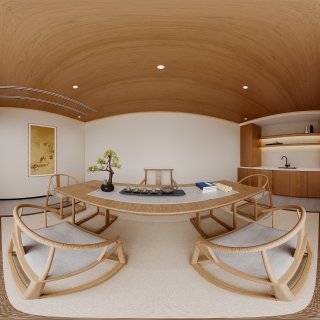 法式-负一层茶室全景