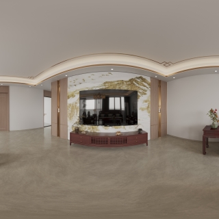 新中式四层客厅全景