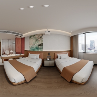 现代双人间全景