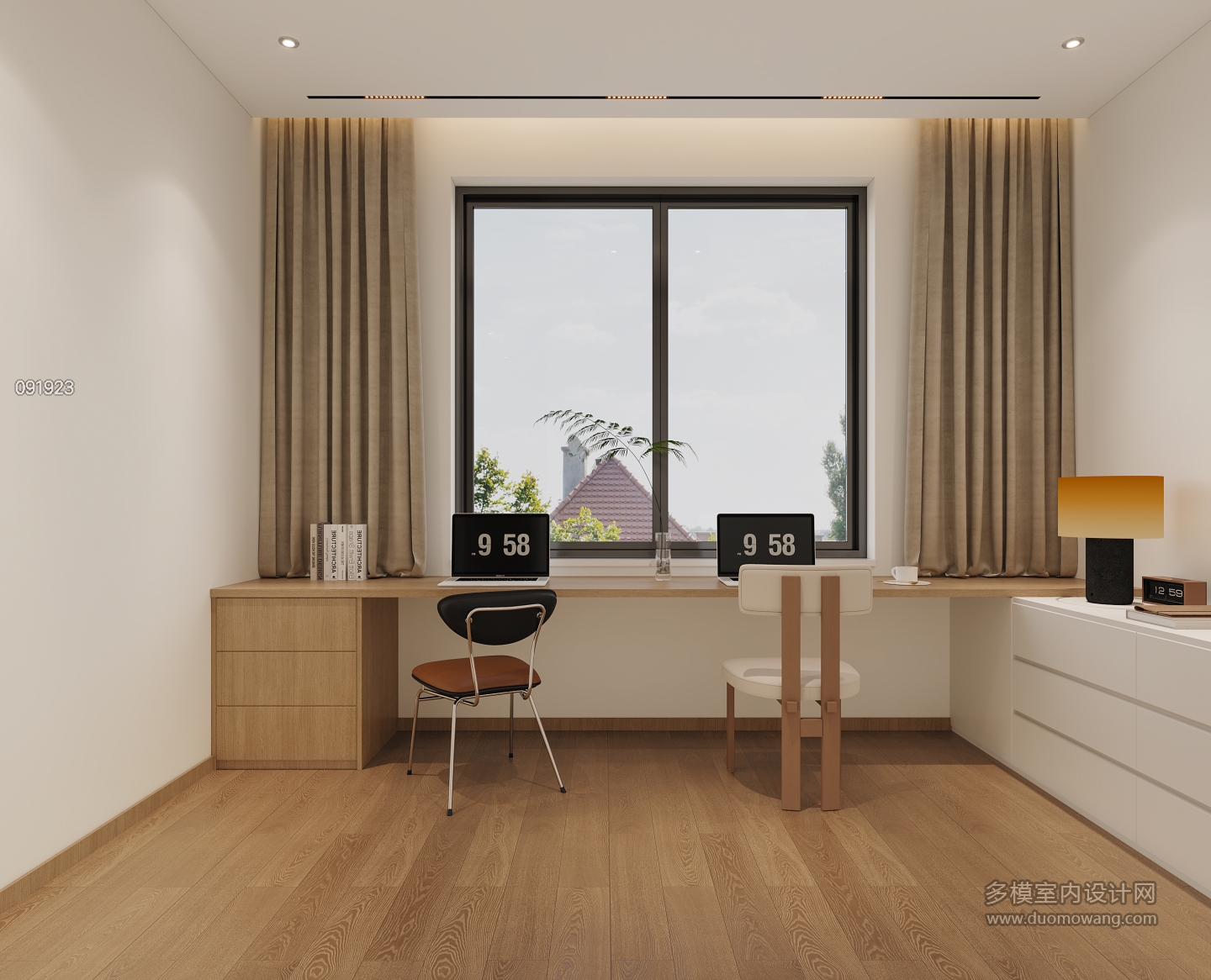 现代中古三楼书房视角2