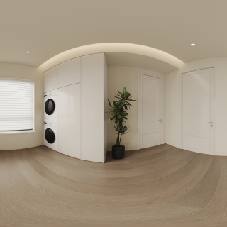 现代轻法二层走廊全景