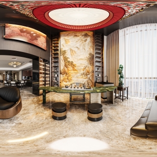 现代挑空茶室360