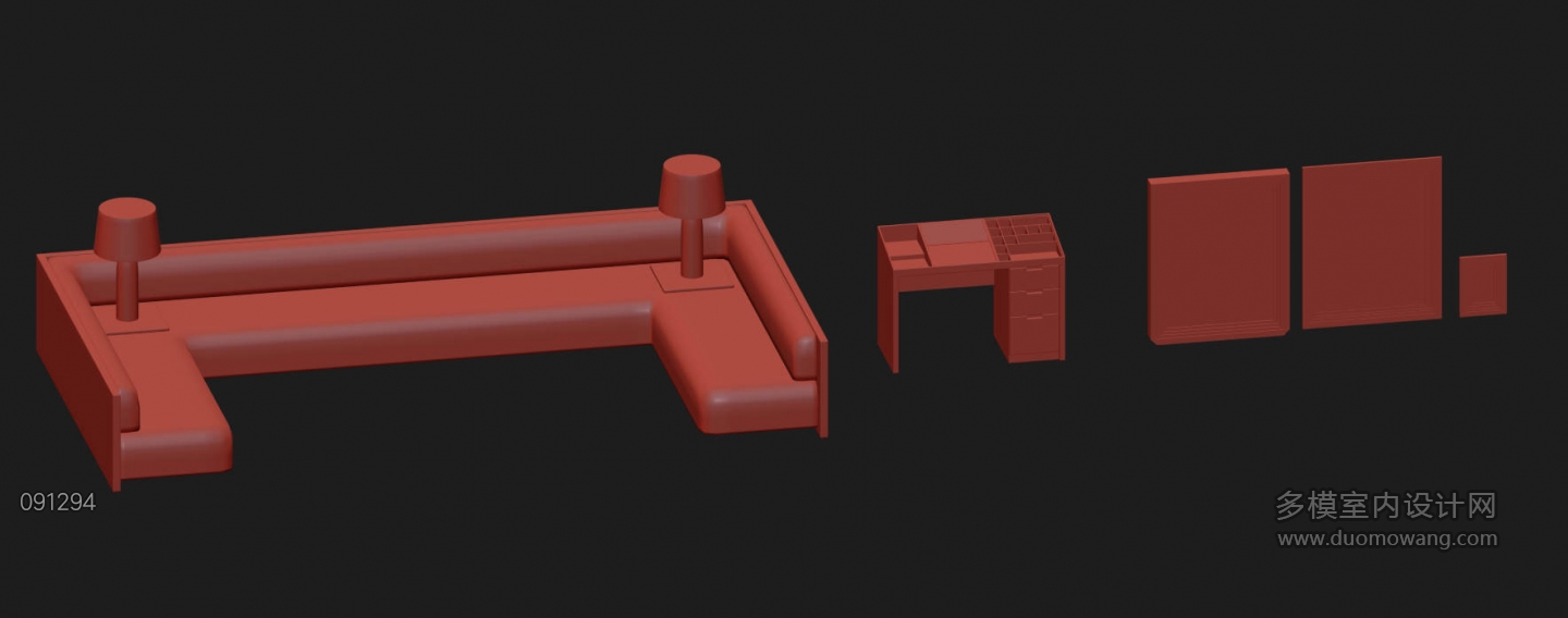 现代沙发桌椅画