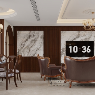 美式客厅-电视墙静态