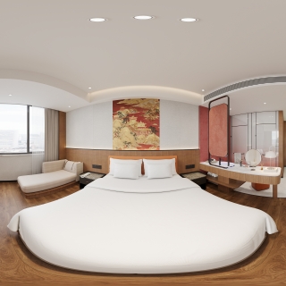 现代单人间全景-电视墙