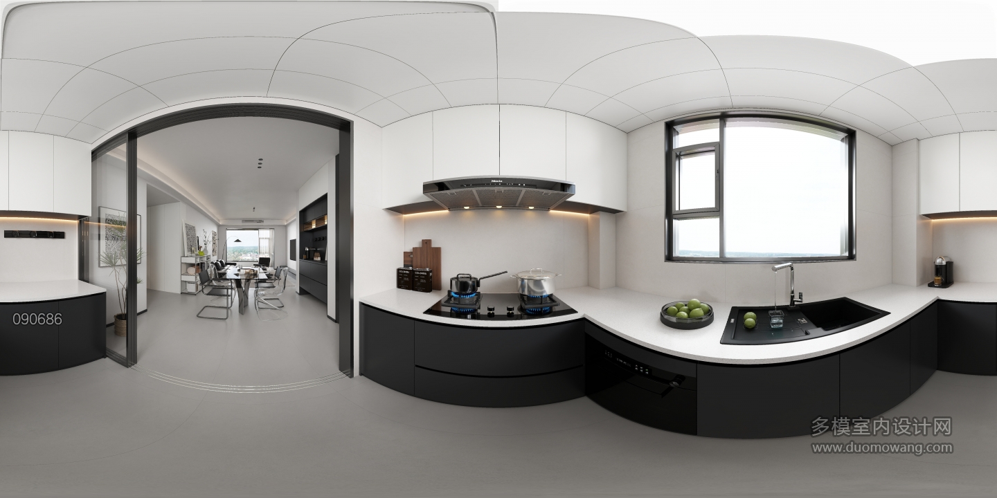 现代黑白灰-厨房