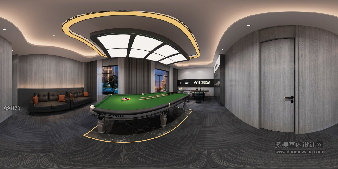 现代台球室台球包房1 (1)
