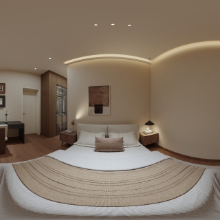 现代 主卧 全景