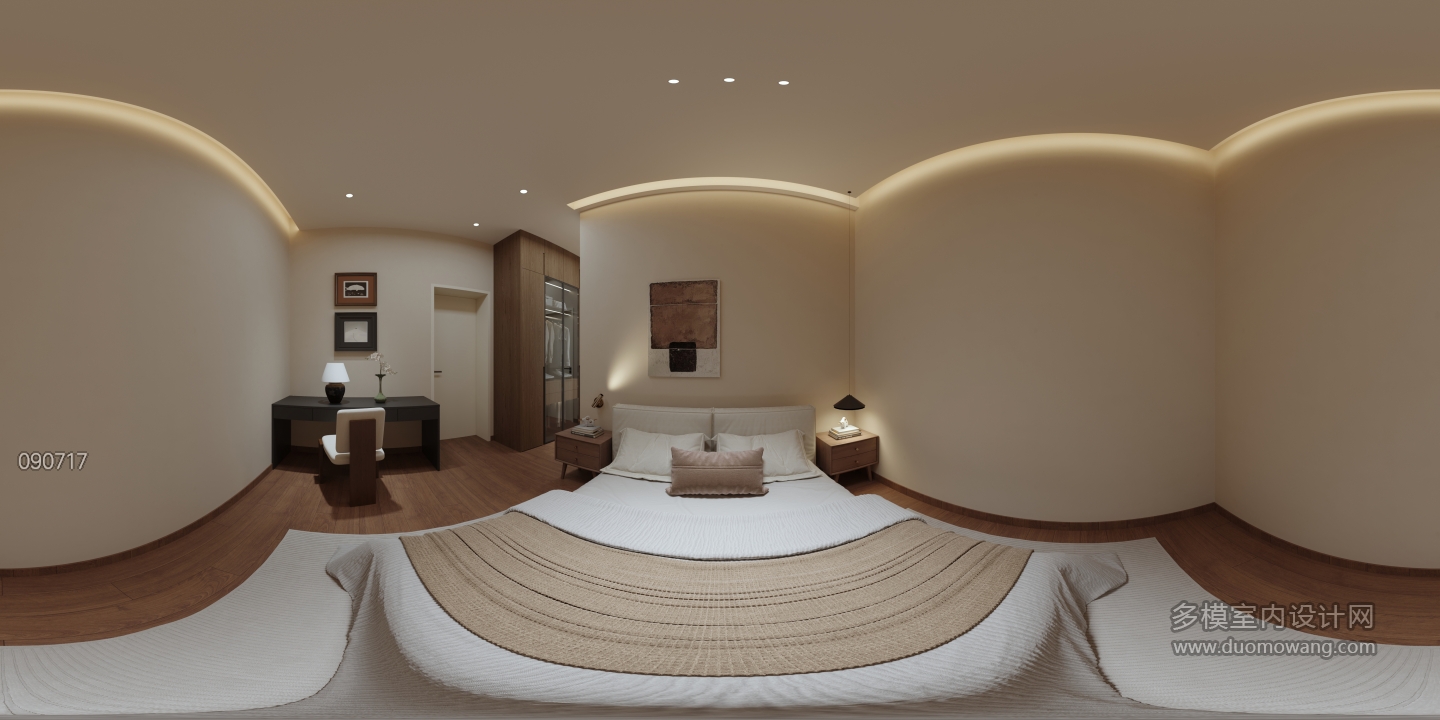 现代 主卧 全景