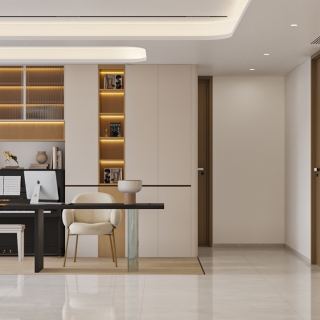 奶油风客餐厅单张1