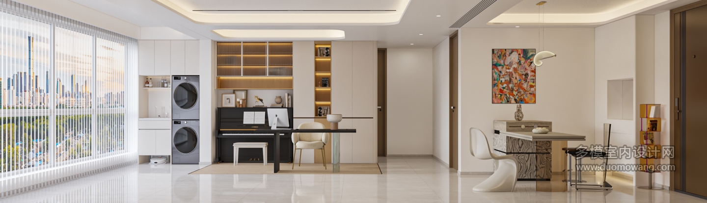 奶油风客餐厅单张1