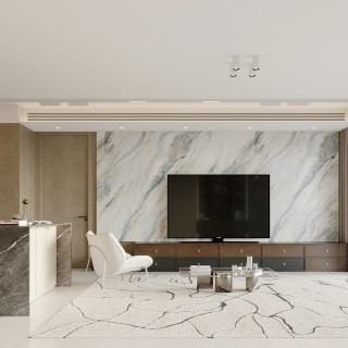 现代中古一层电视墙