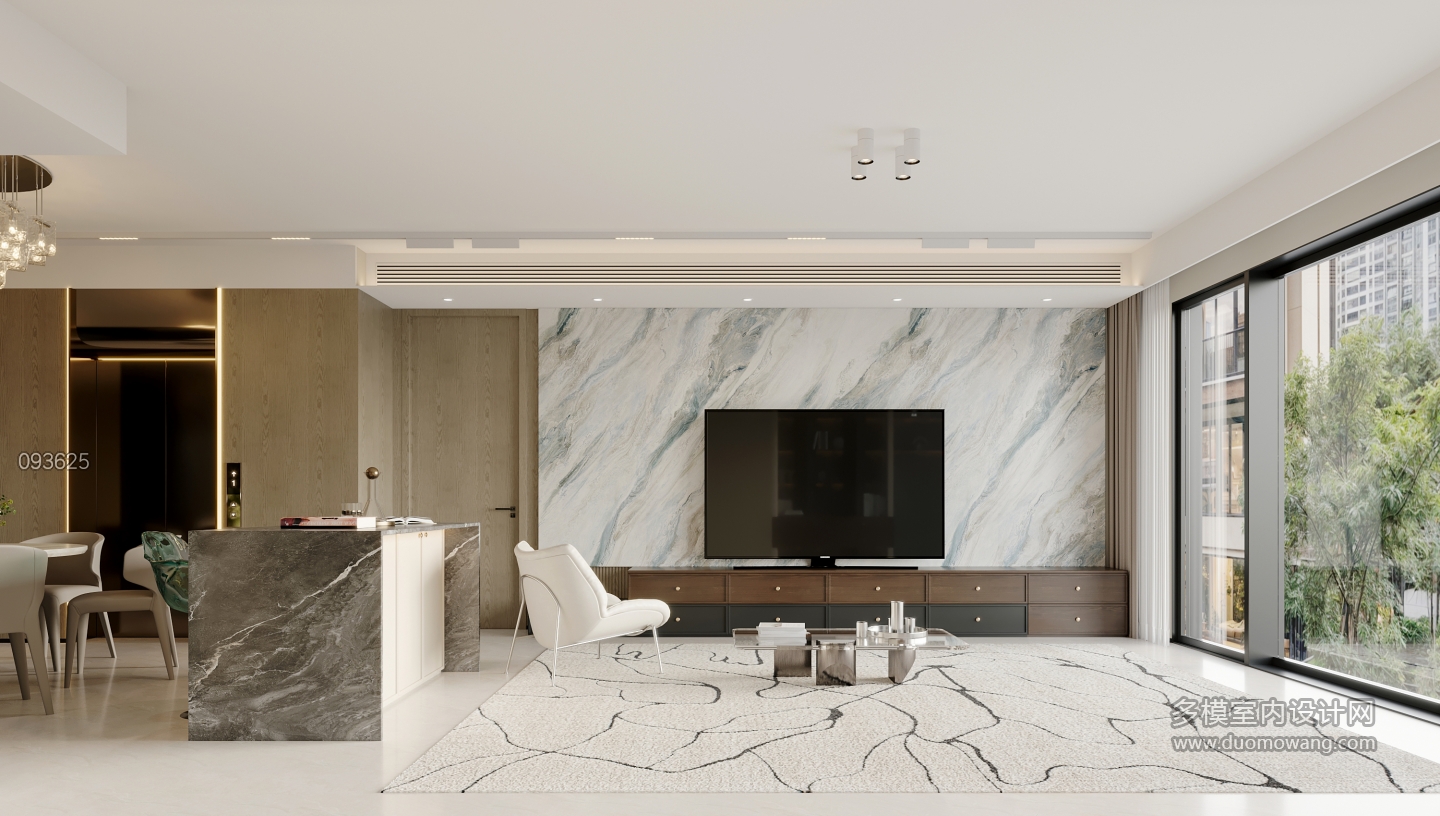 现代中古一层电视墙