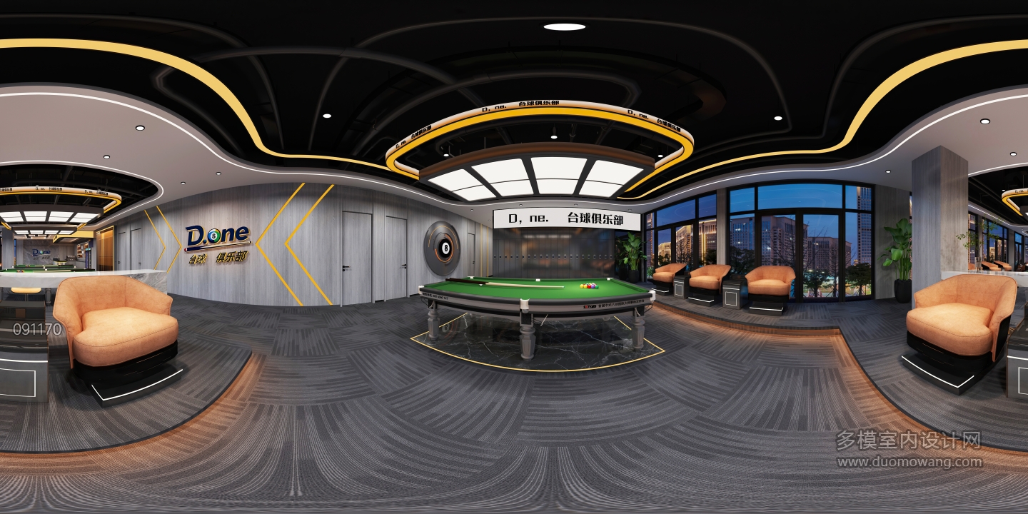 现代台球室大厅 (1)
