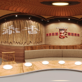 现代全景二层圆桌包房