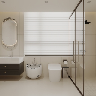 现代轻法二层次卧卫生间