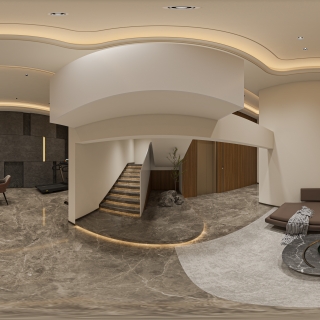 现代地下室客厅 360