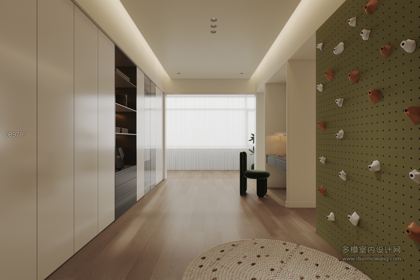 现代轻法二层主卧衣帽间