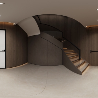 现代一楼楼梯全景