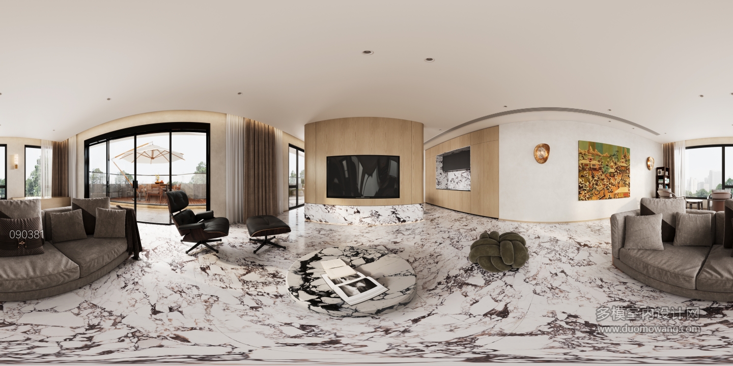 现代-三楼客厅全景