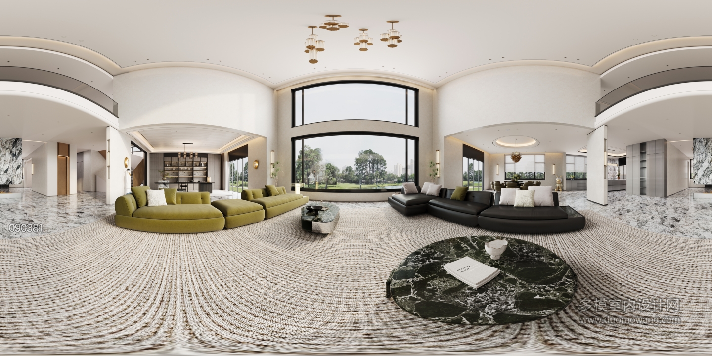 现代-一楼客厅全景