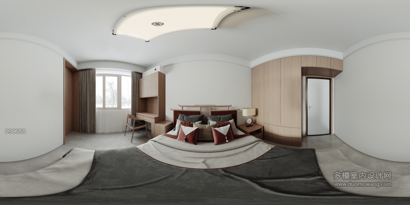 新中式三层卧室全景-1