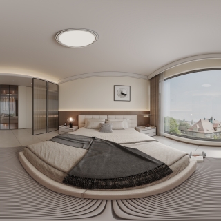 现代中古主卧全景