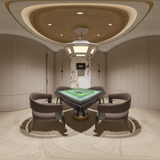 新中式棋牌室全景
