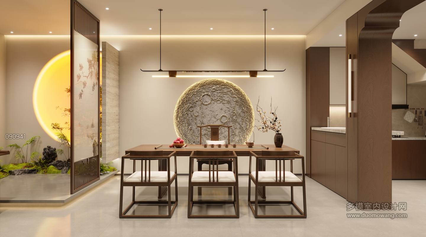 新中式会所一楼特写