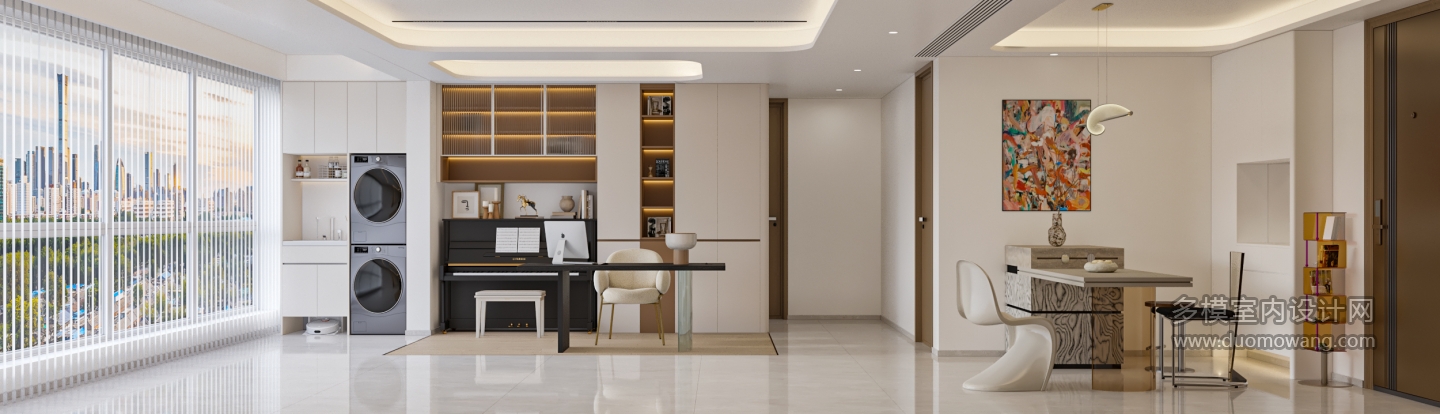 奶油风客餐厅单张3