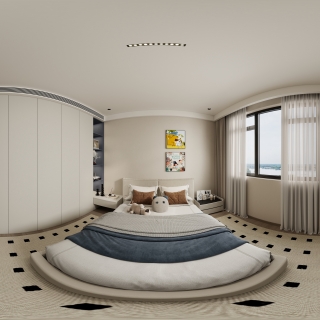 现代简约次卧B全景