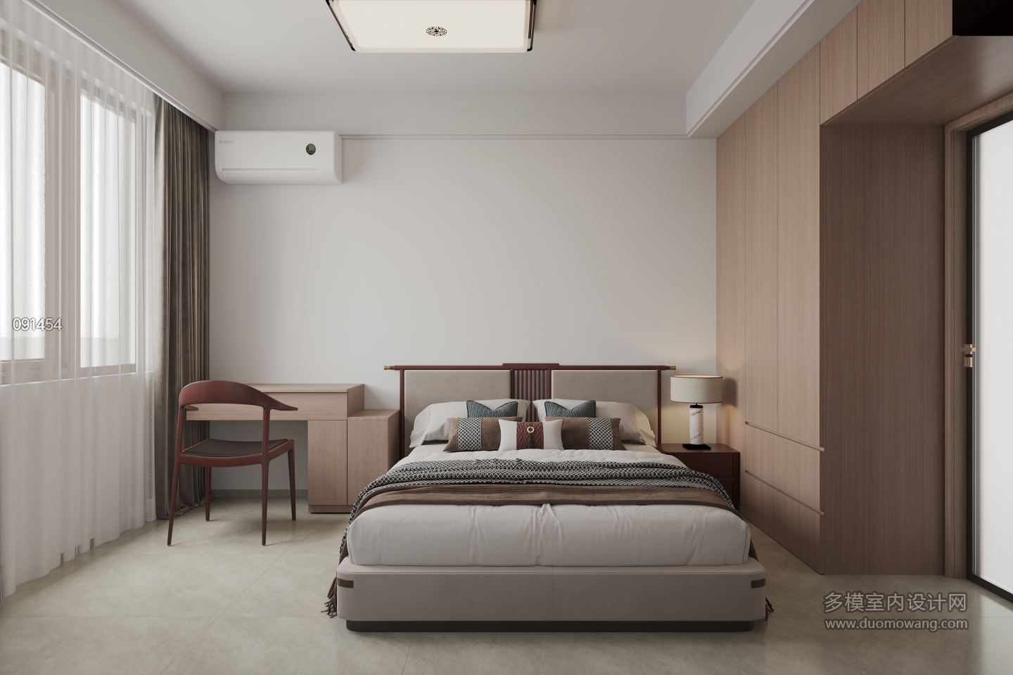 新中式四层卧室静态