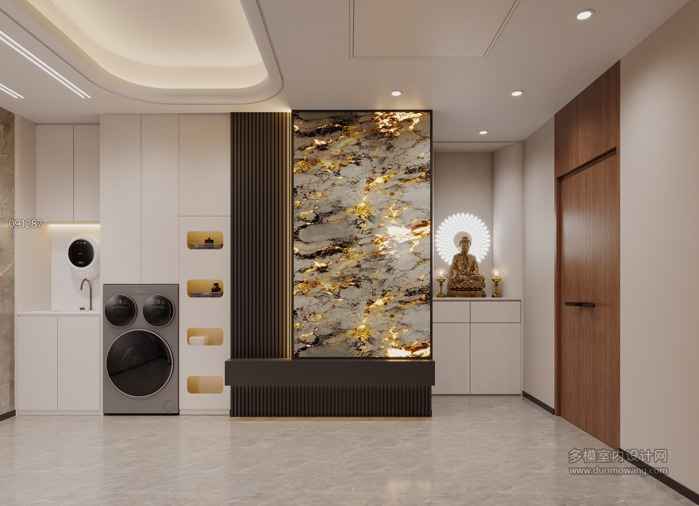 现代五层楼梯间特写