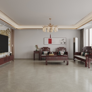 新中式四层客厅1