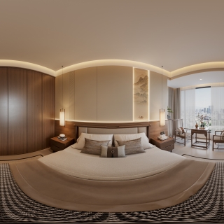 宋式中古卧室一全景