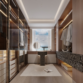 现代衣帽间特写