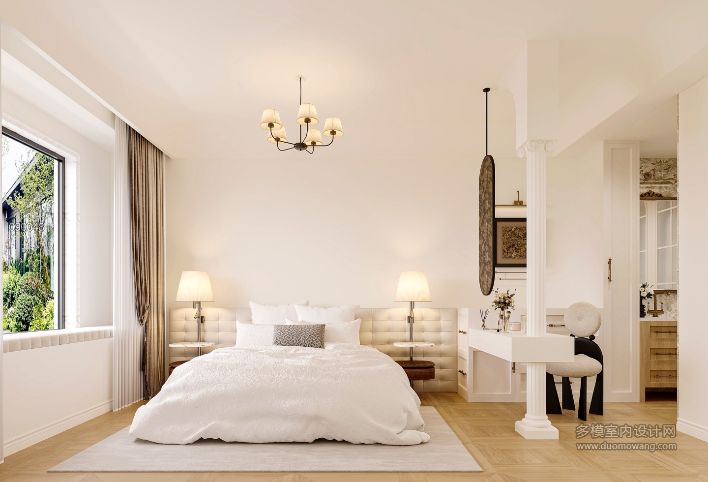 法式自然风主卧透视