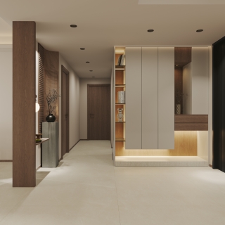 现代中古一层鞋柜