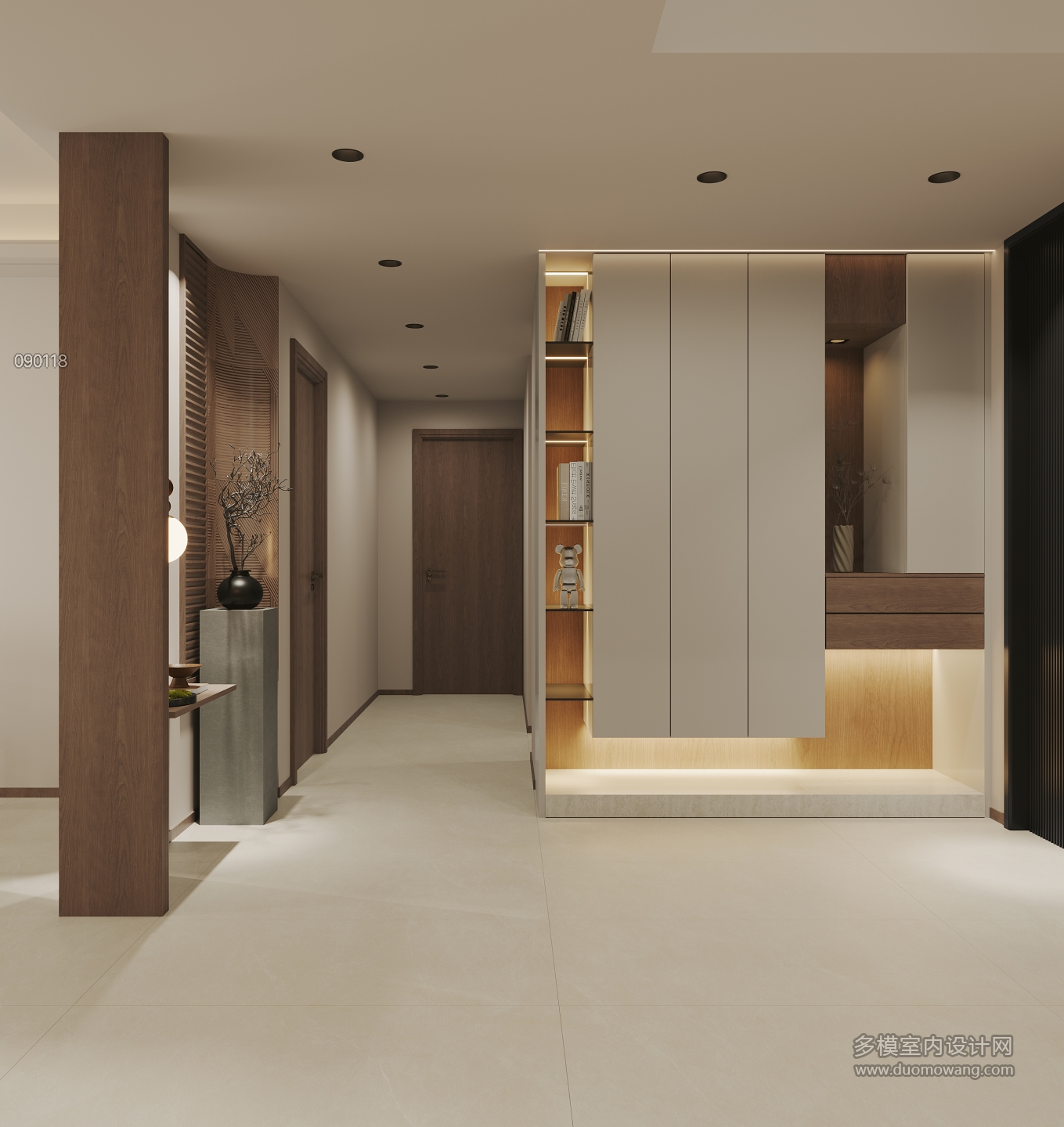 现代中古一层鞋柜