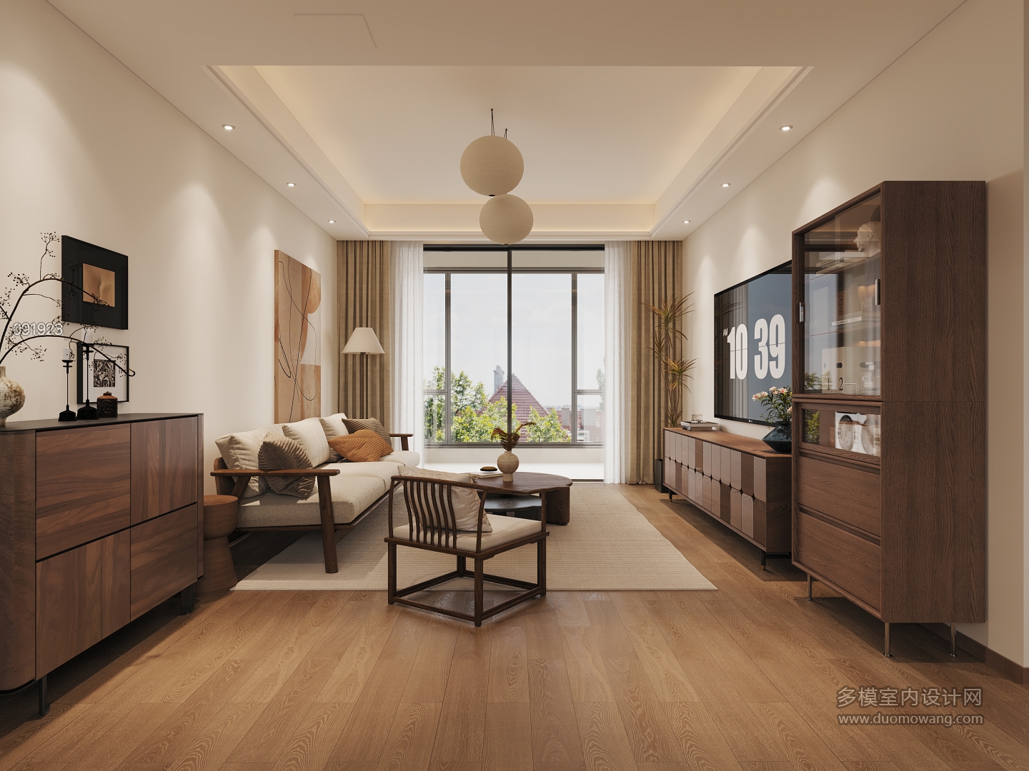 现代中古二楼客厅