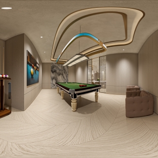 新中式台球厅全景