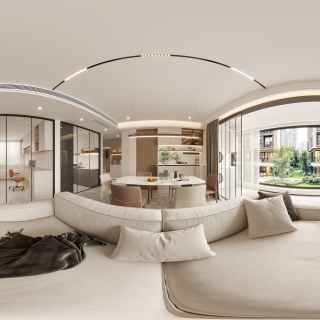 现代客餐厅全景