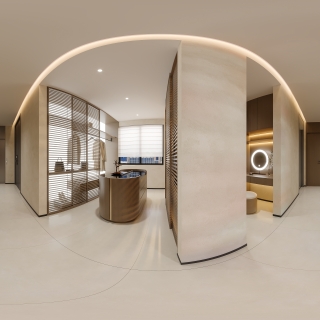 现代二楼衣帽间全景