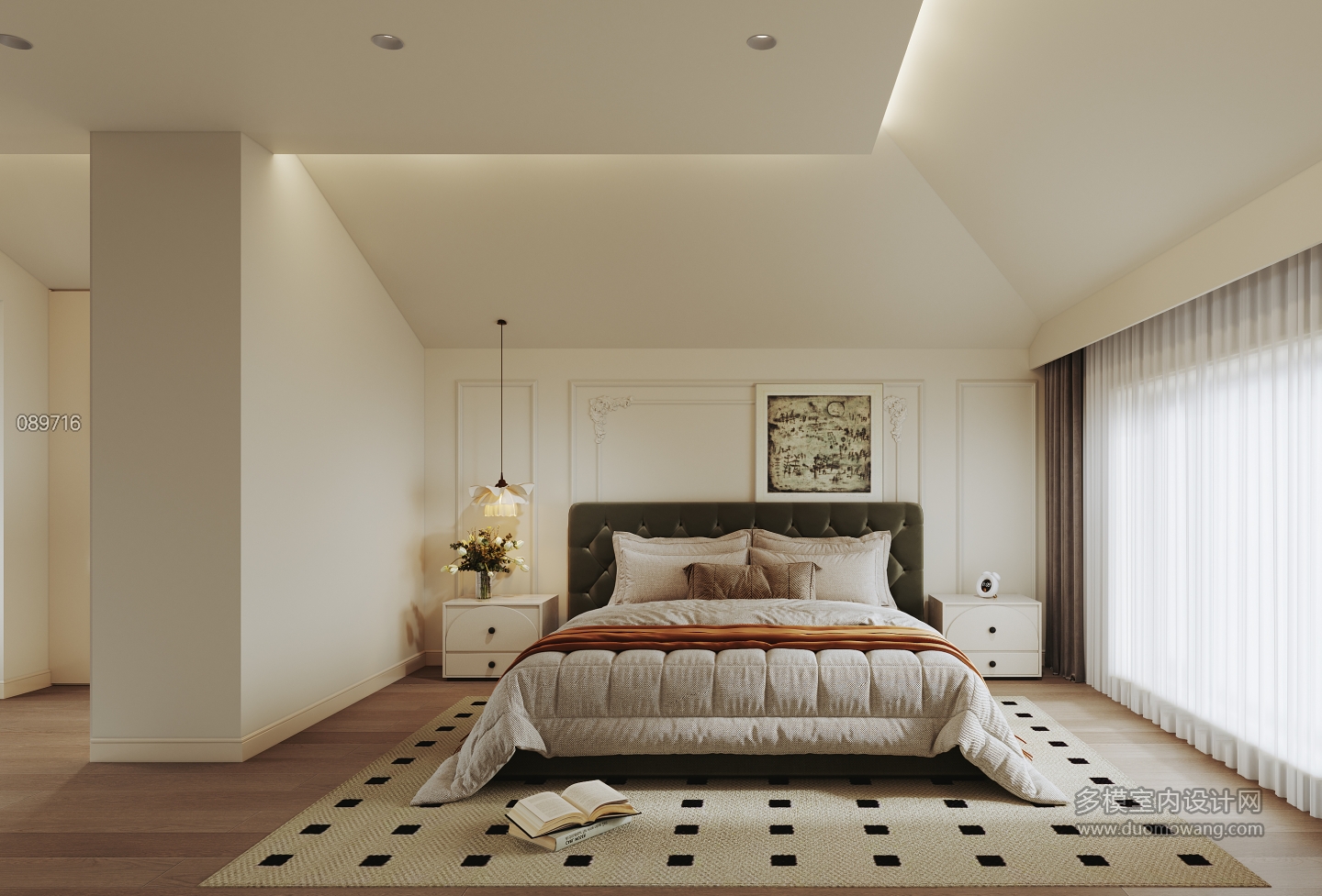 现代轻法三层主卧