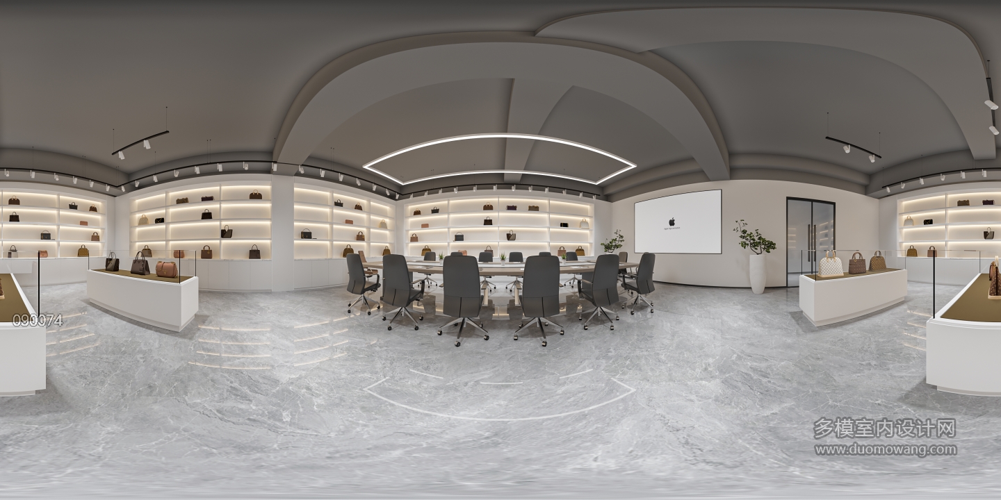 现代会议室展厅全景