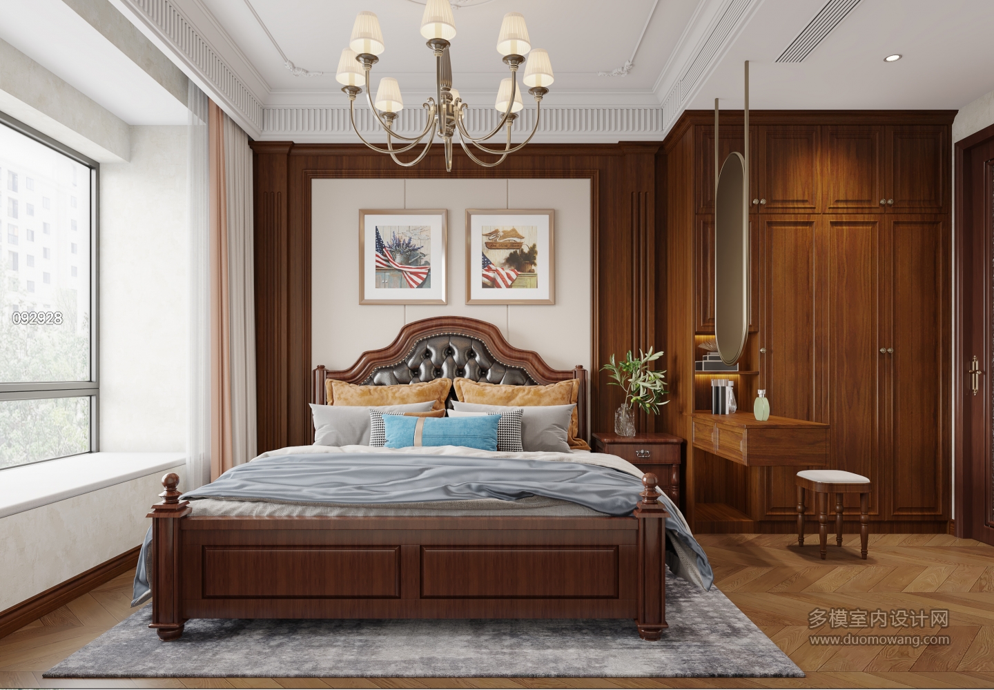 美式主卧静态