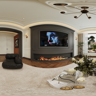 现代一楼客厅全景