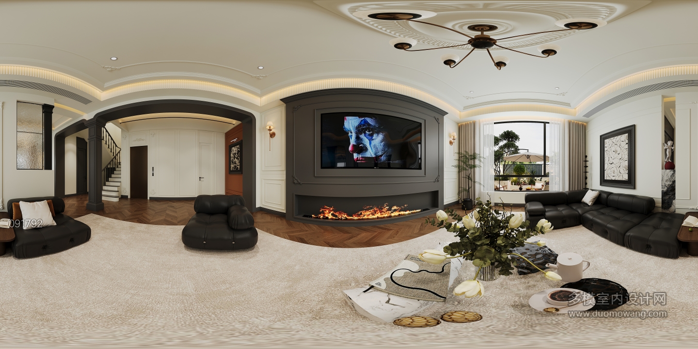 现代一楼客厅全景