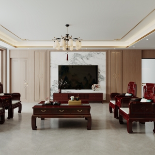 新中式三层客厅静态2-1